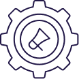 Icon of a gear with a pencil representing settings or editing tools